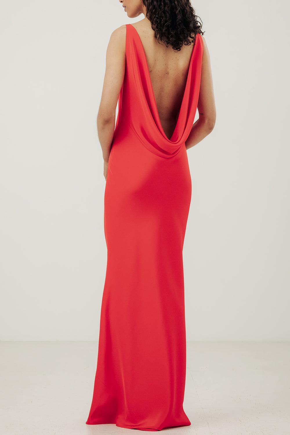 Jacqui Dress-TOMATO-P-CLOTHINGDRESSGOWN-CATHERINE REGEHR