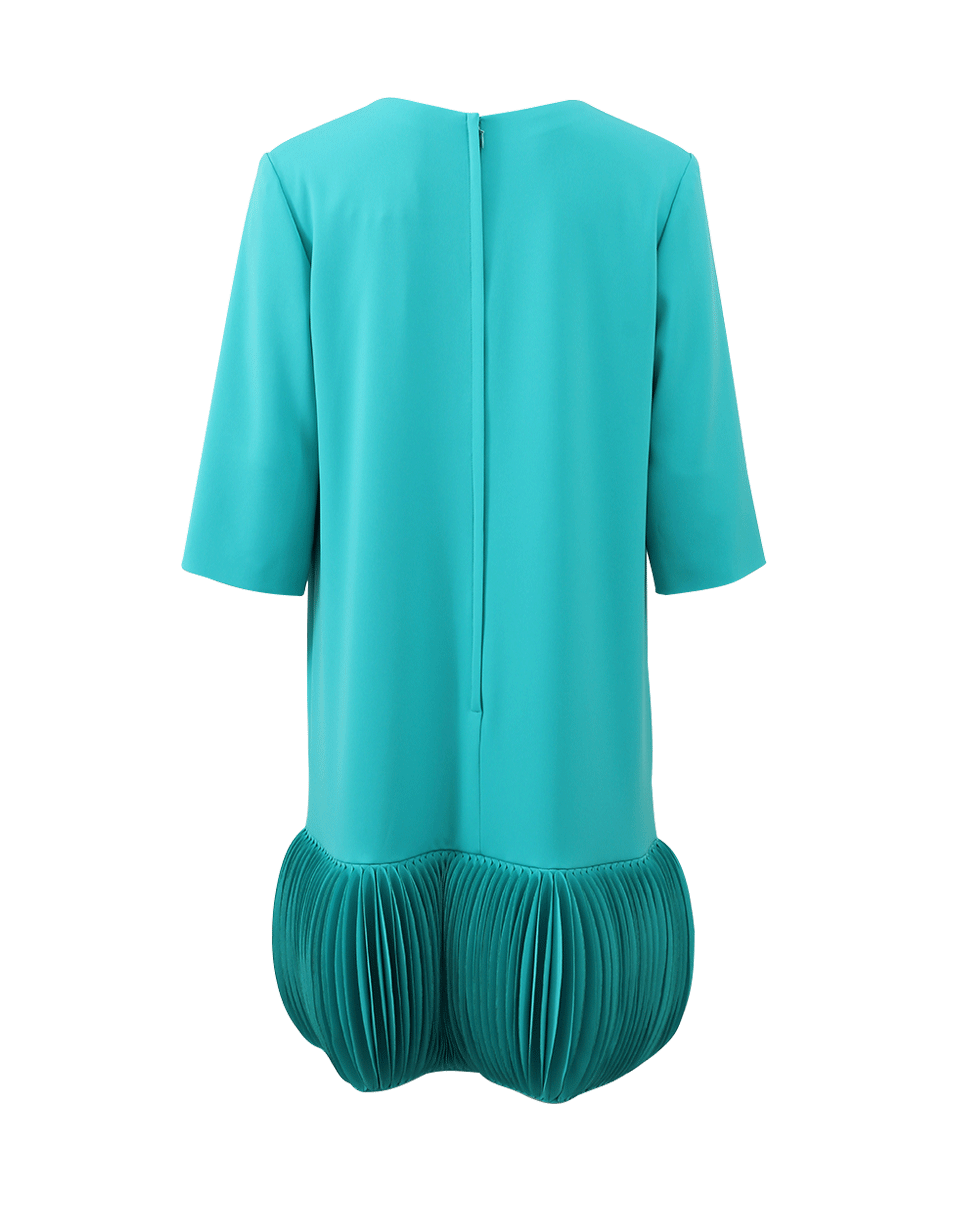 CATHERINE REGEHR-Accordion Hem Marni Shift Dress-AQUA