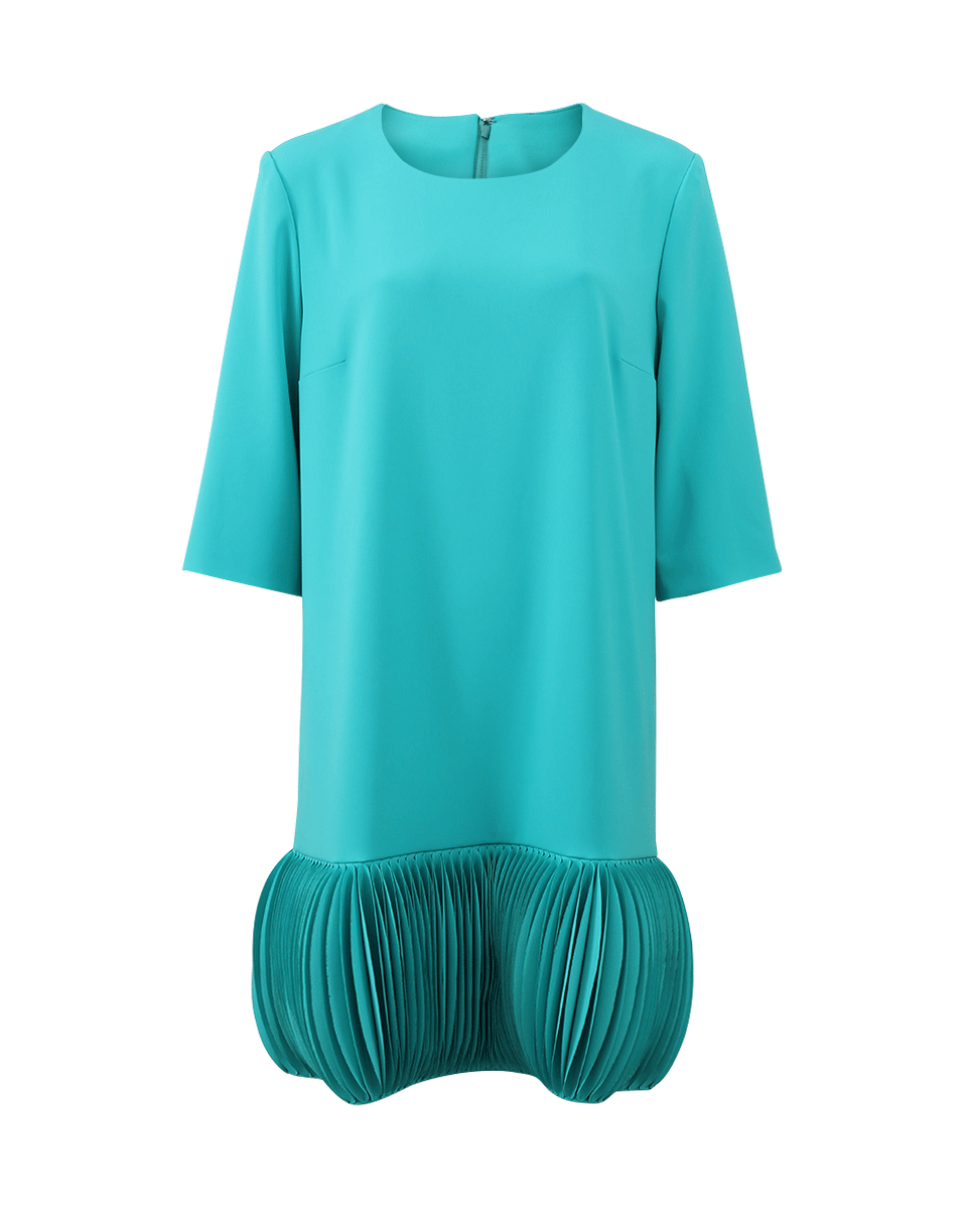 CATHERINE REGEHR-Accordion Hem Marni Shift Dress-AQUA