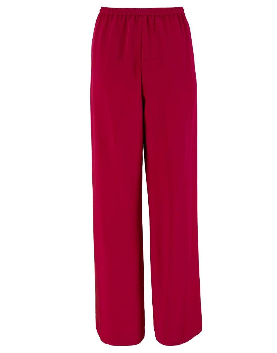 CATHERINE REGEHR-Red Silk Crepe Pull On Pant-