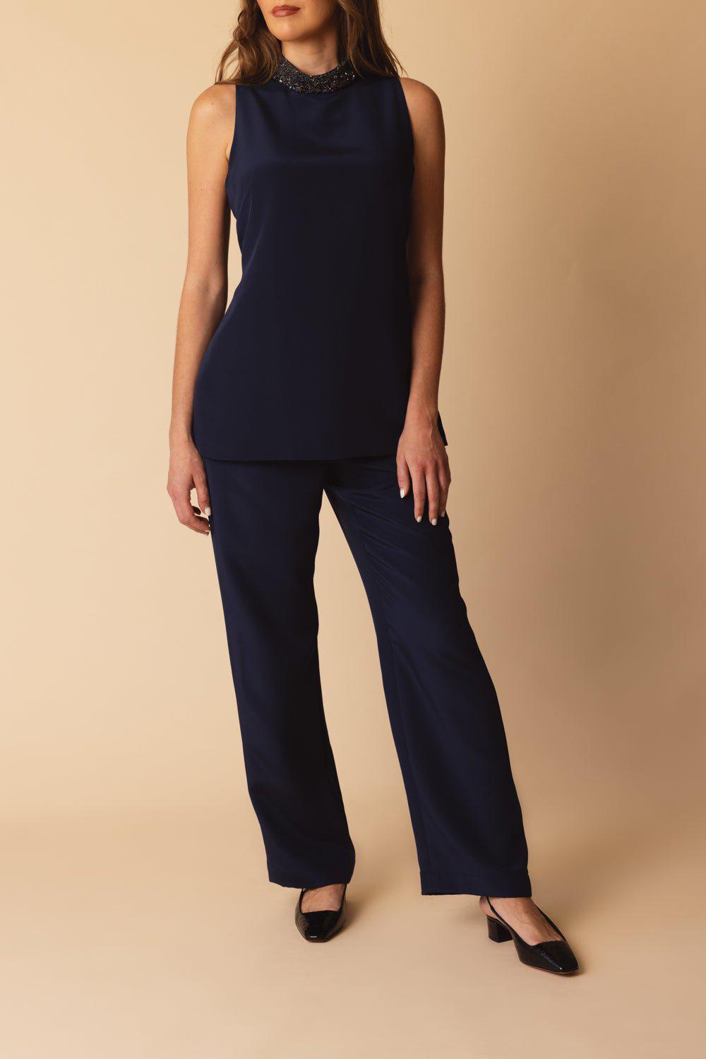CATHERINE REGEHR-Classic Pull On Pant - Navy-