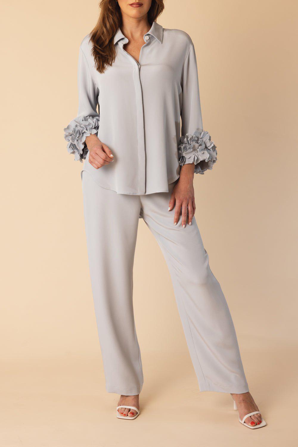 CATHERINE REGEHR-Classic Pull On Pant - Silver Blue-