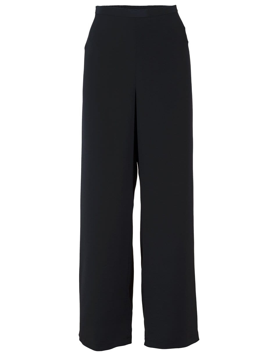 CATHERINE REGEHR-Black Silk Crepe Pull On Pant-