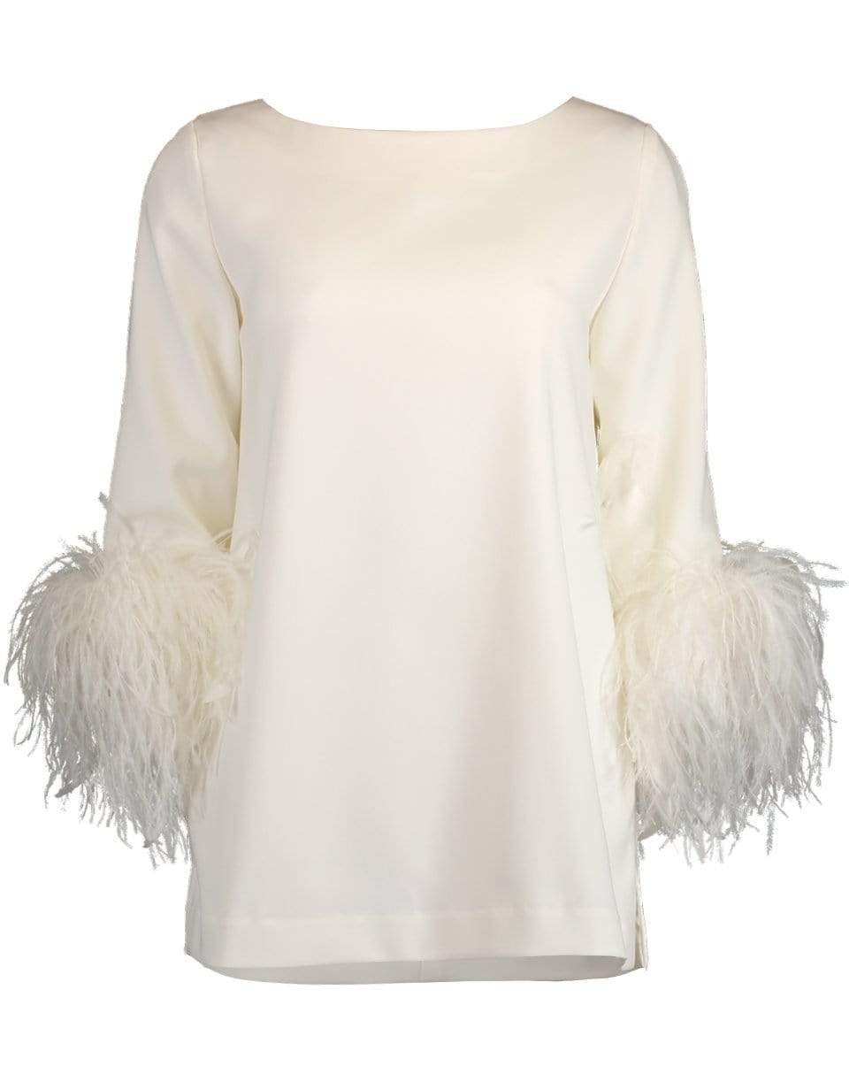 CATHERINE REGEHR-Feather Cuff Swing Top-