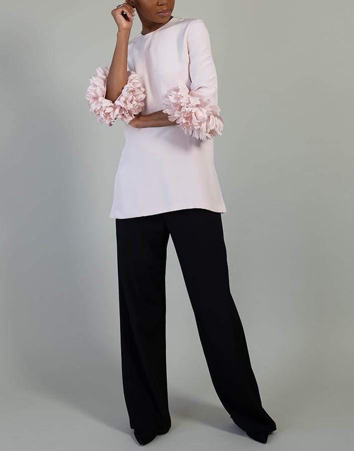 CATHERINE REGEHR-Pale Pink Tulip Cuff Top-