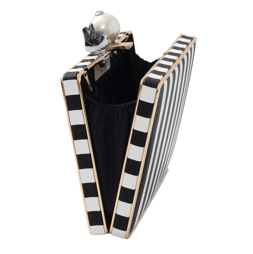 CECILIA MA COUTURE-Perna Stripped Clutch-BLK/WHT