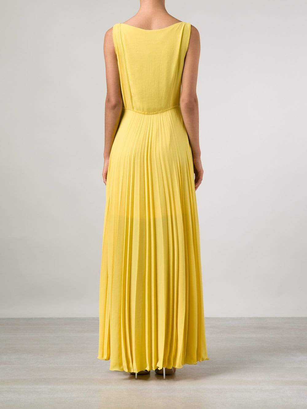 CEDRIC CHARLIER-Plisse V-Neck Gown-