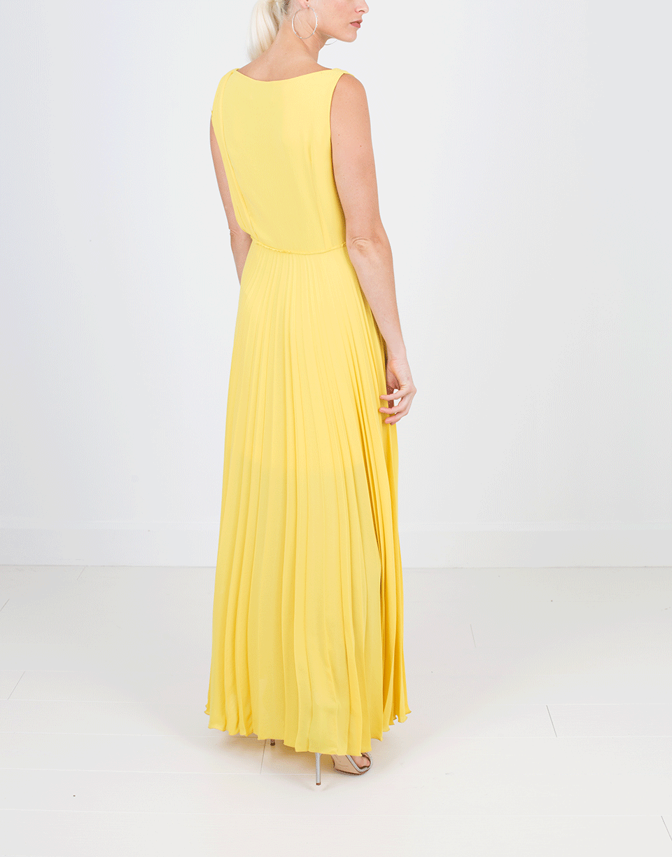 CEDRIC CHARLIER-Plisse V-Neck Gown-