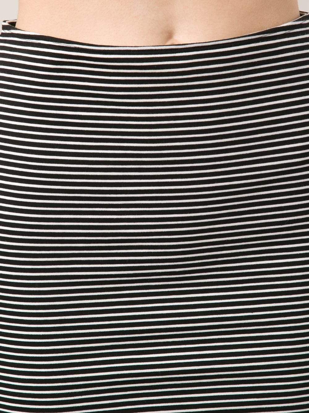 CEDRIC CHARLIER-Striped Midi Skirt-