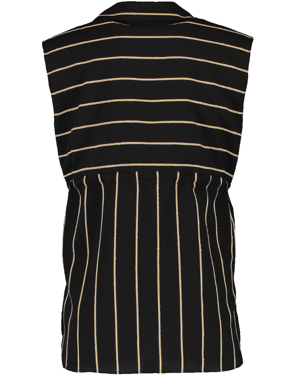 CEDRIC CHARLIER-Pin Stripe Vest Top-