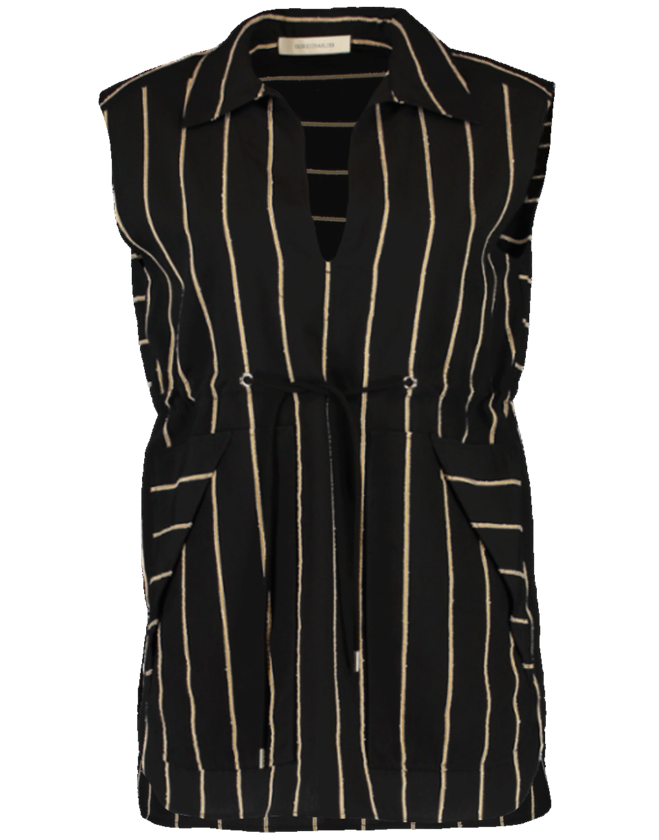 CEDRIC CHARLIER-Pin Stripe Vest Top-
