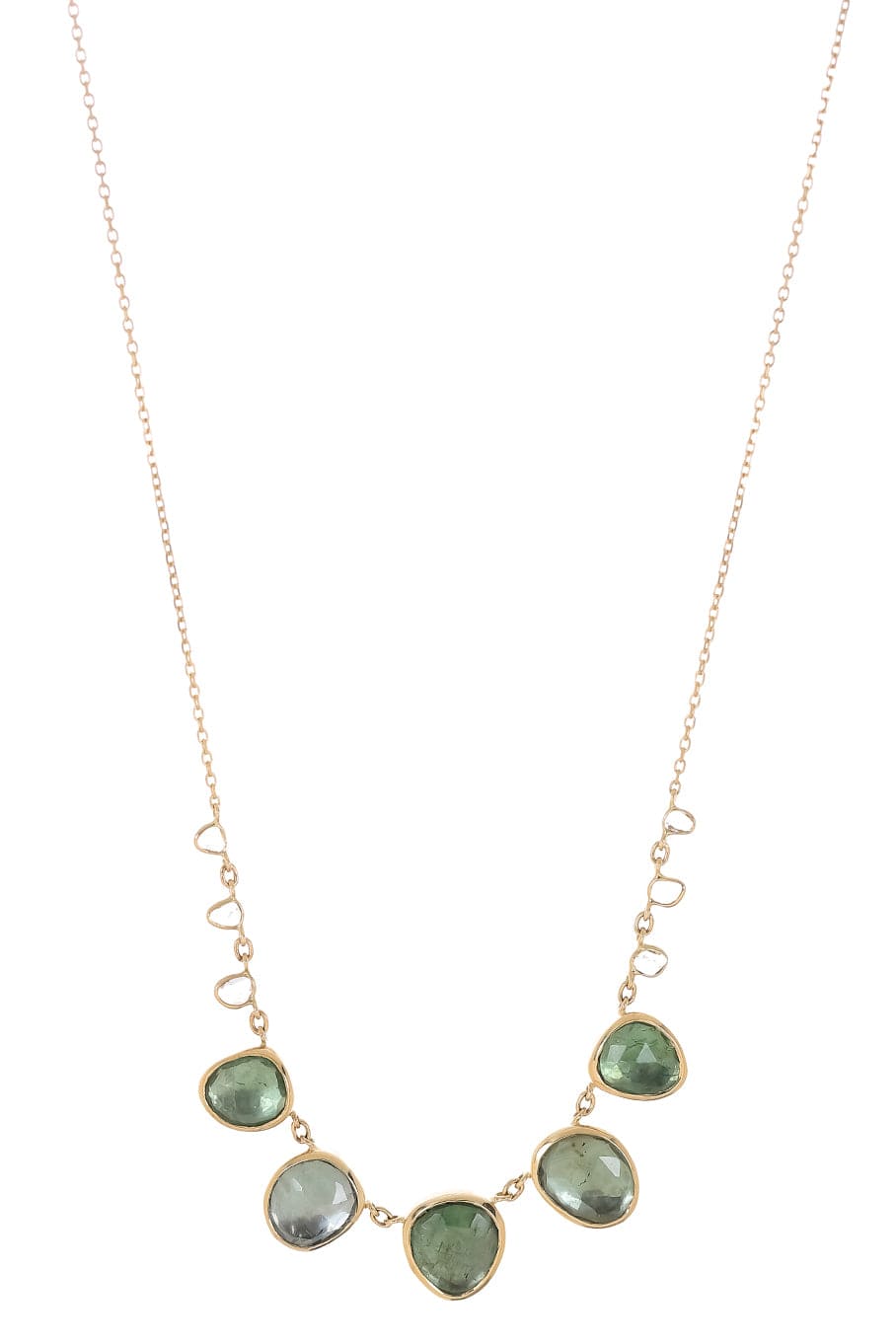 CELINE DAOUST-Green Tourmaline and Diamond Necklace-YELLOW GOLD