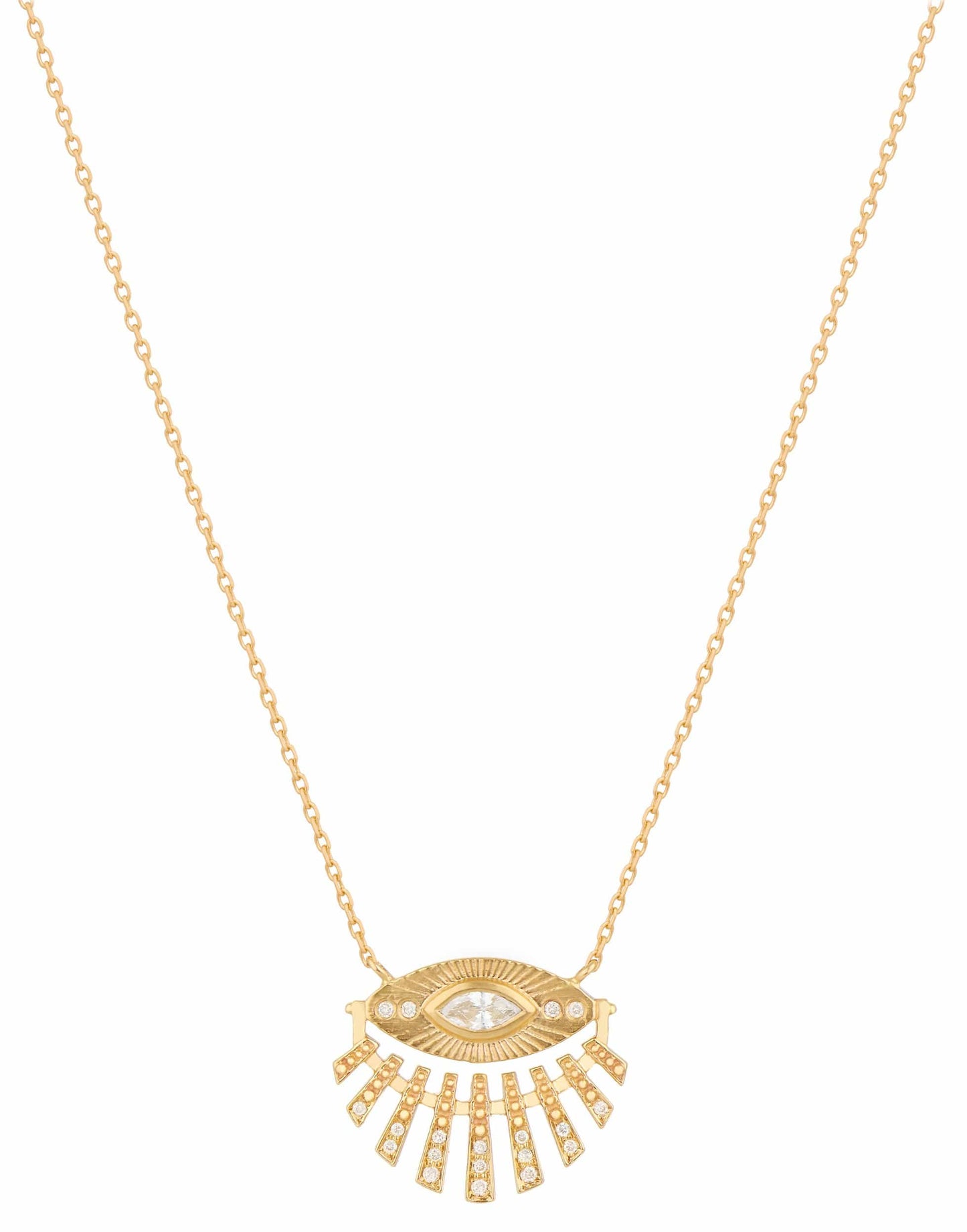 CELINE DAOUST-Sun Eye Diamond Sun Beam Necklace-YELLOW GOLD