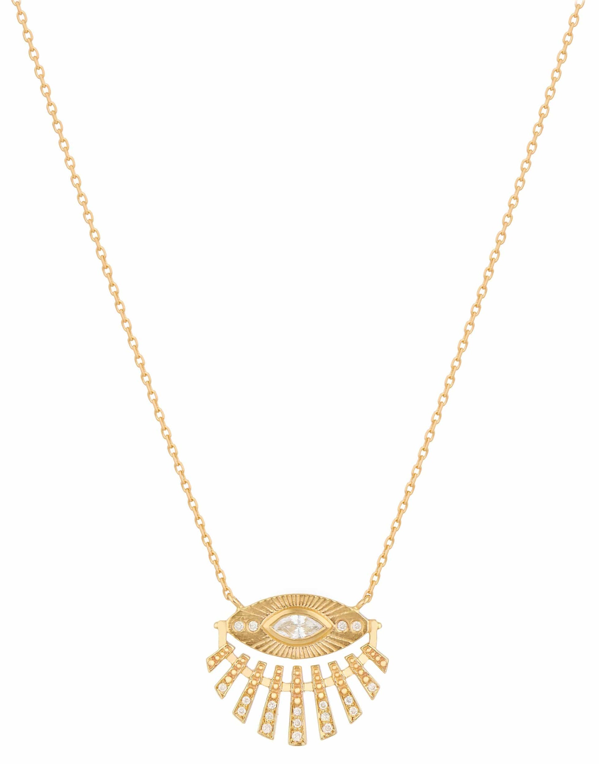 CELINE DAOUST-Sun Eye Diamond Sun Beam Necklace-YELLOW GOLD