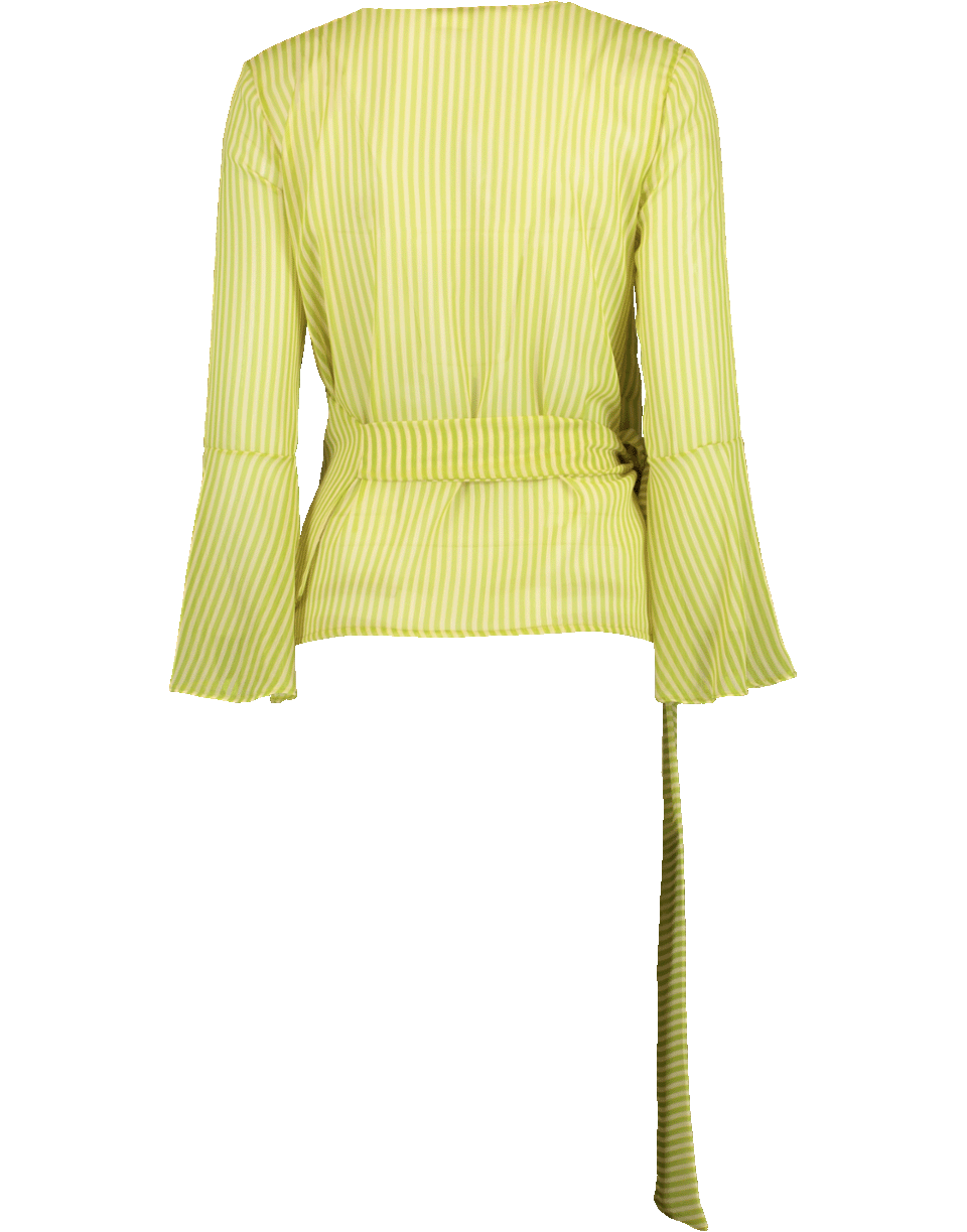 C'est la V.it-Striped Wrap Blouse-