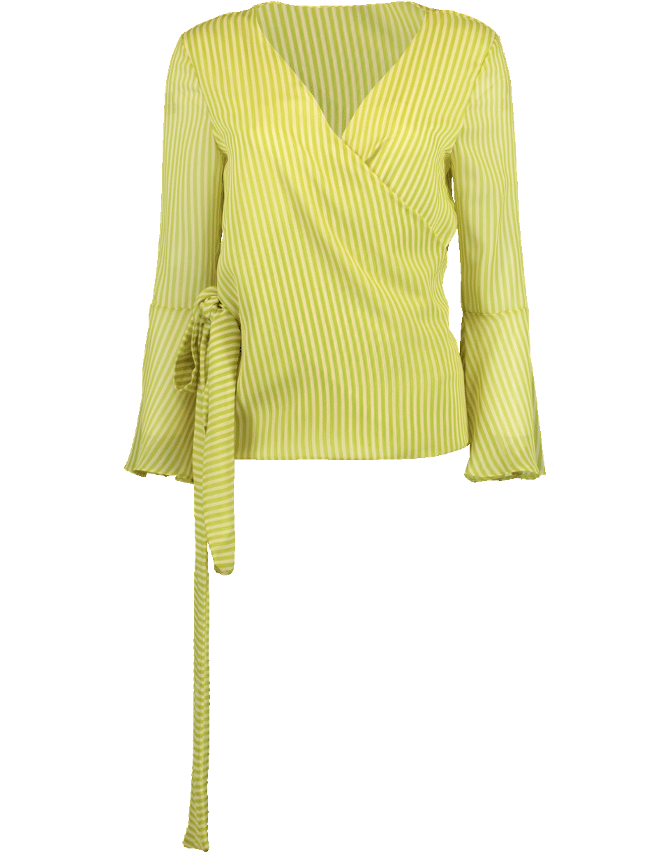 C'est la V.it-Striped Wrap Blouse-