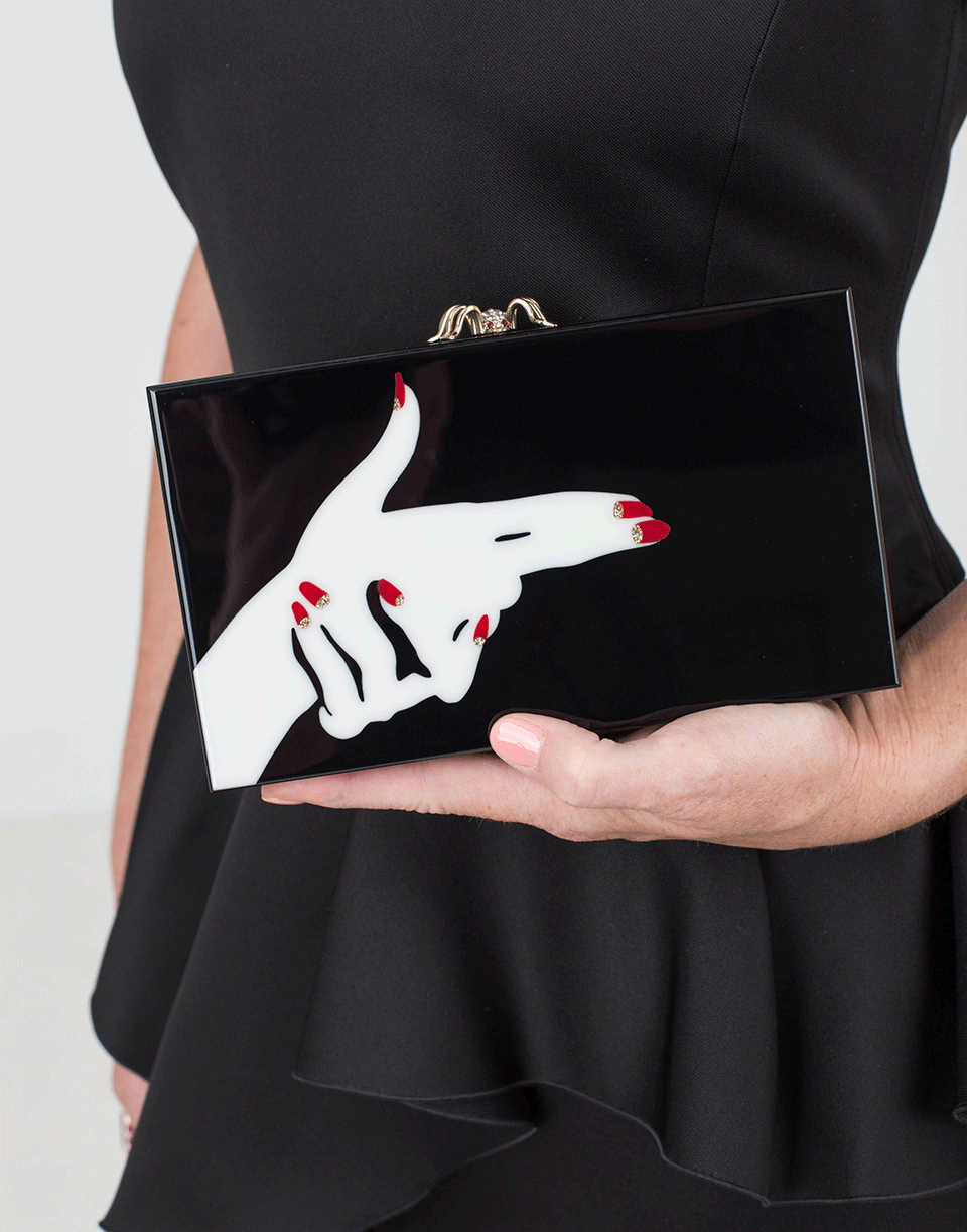 CHARLOTTE OLYMPIA-Killer Pandora Clutch-BLACK