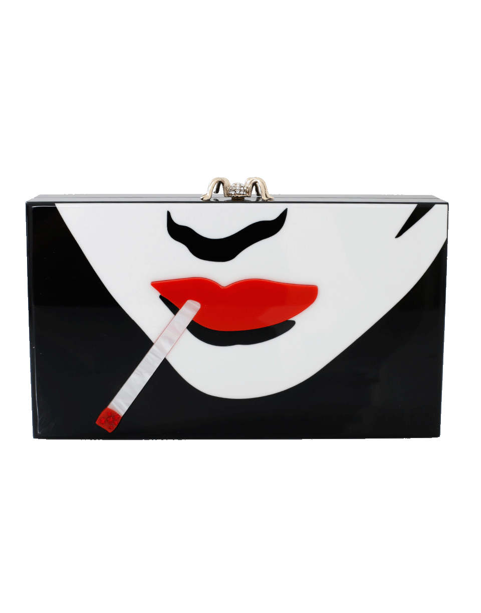 CHARLOTTE OLYMPIA-Paper Cut Pandora Clutch-BLACK