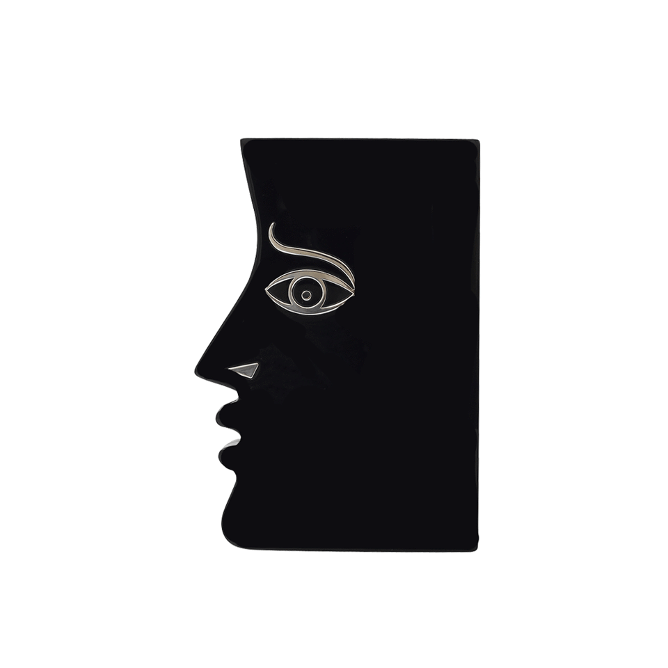 CHARLOTTE OLYMPIA-Visage Profile Clutch-BLACK