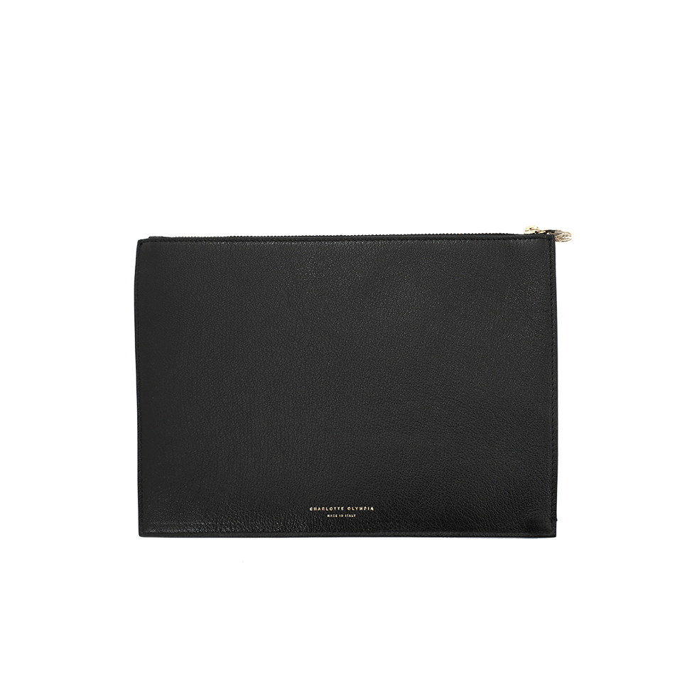 CHARLOTTE OLYMPIA-Pouty Glitter Clutch-BLK/NGHT
