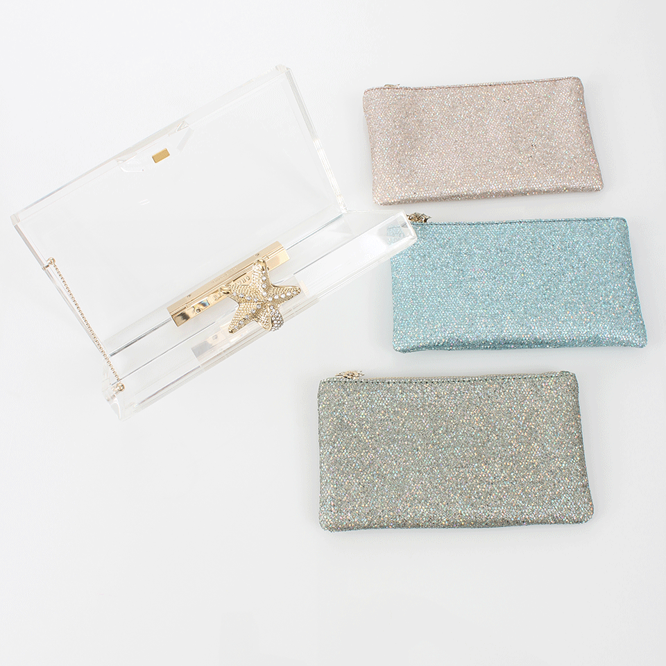 CHARLOTTE OLYMPIA-Starfish Pandora Clutch-CLEAR