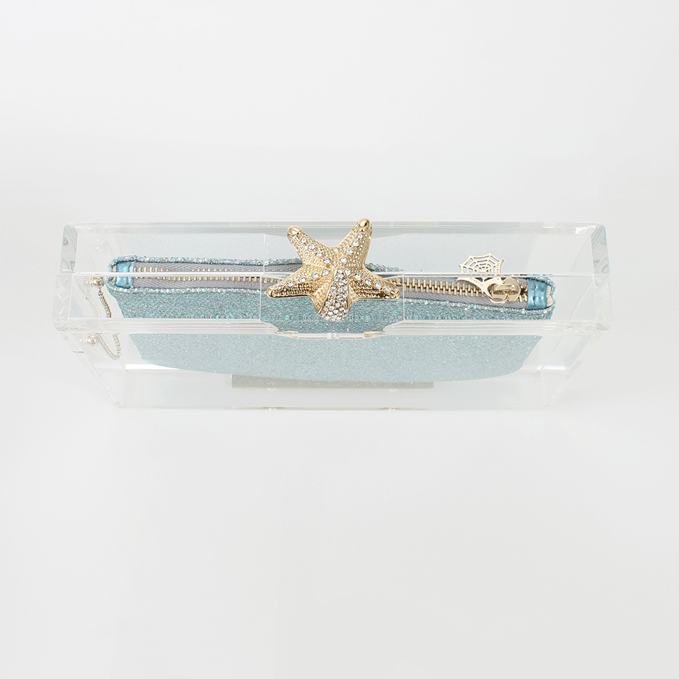 CHARLOTTE OLYMPIA-Starfish Pandora Clutch-CLEAR