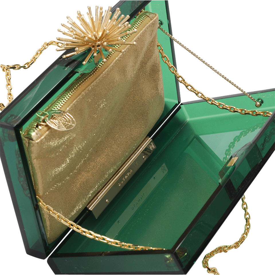 CHARLOTTE OLYMPIA-Orbital Dora Clutch-GREEN