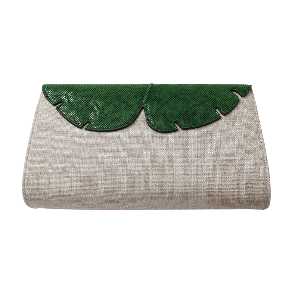 CHARLOTTE OLYMPIA-Monstera Clutch-GRN/GRY