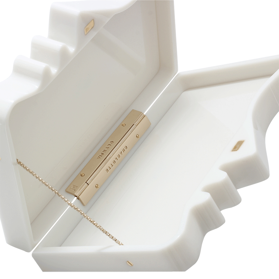 CHARLOTTE OLYMPIA-Visage Profile Clutch-OFF WHITE