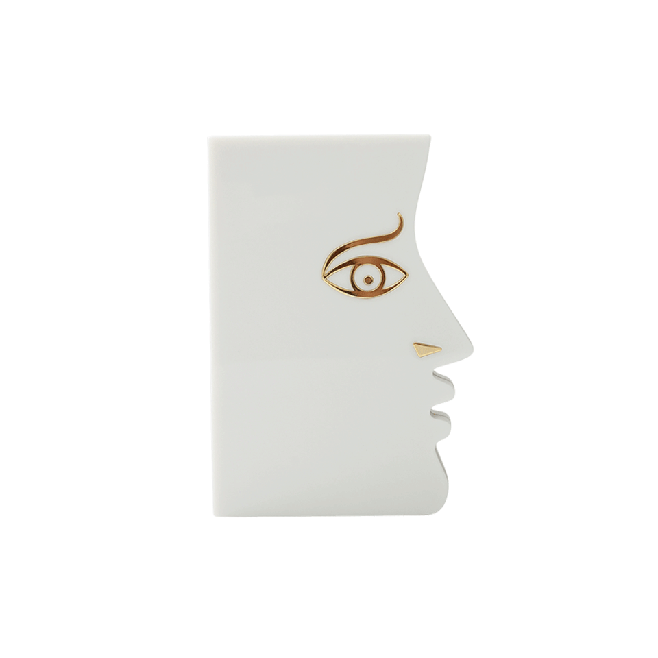 CHARLOTTE OLYMPIA-Visage Profile Clutch-OFF WHITE
