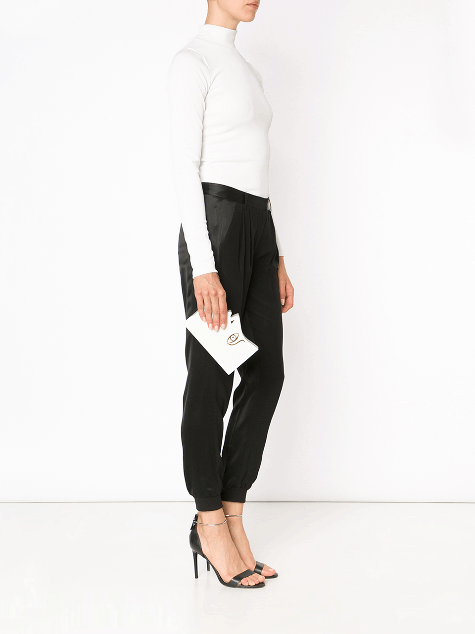 CHARLOTTE OLYMPIA-Visage Profile Clutch-OFF WHITE