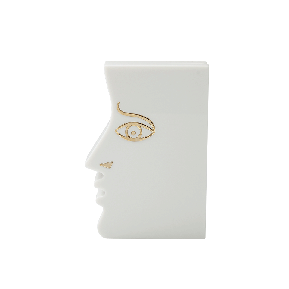 CHARLOTTE OLYMPIA-Visage Profile Clutch-OFF WHITE