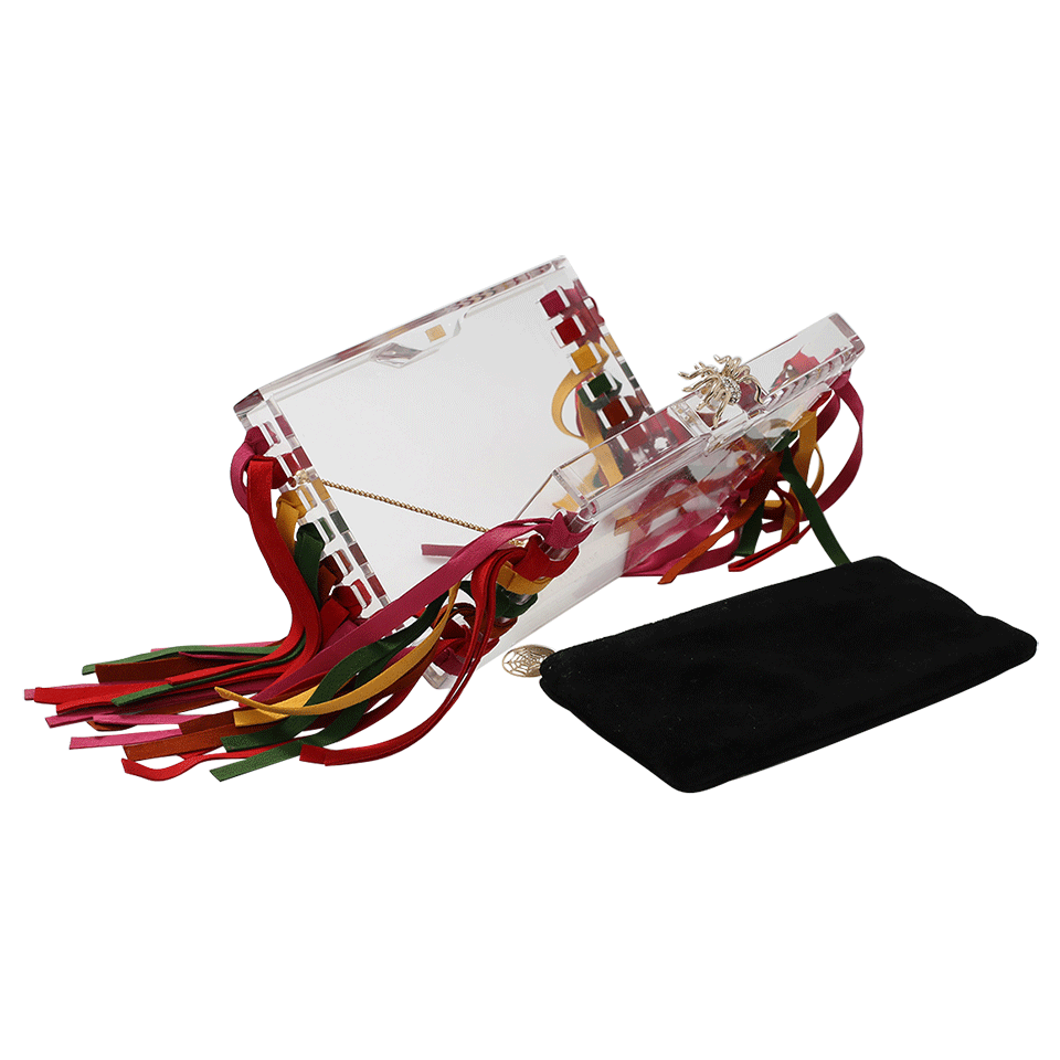 CHARLOTTE OLYMPIA-Fringed Pandora Clutch-TRANS