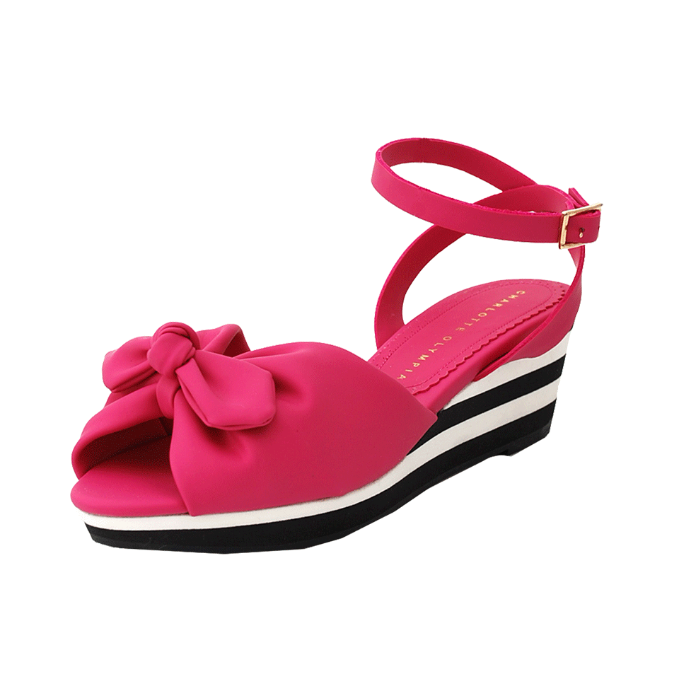 CHARLOTTE OLYMPIA-Alexa Wedge Bow Sandal-