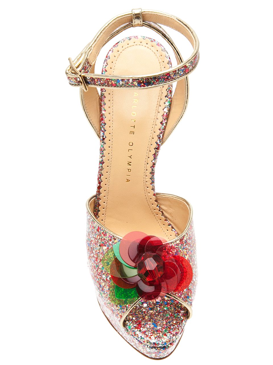 CHARLOTTE OLYMPIA-Sabrina Cherry Leaf Platform Sandal-