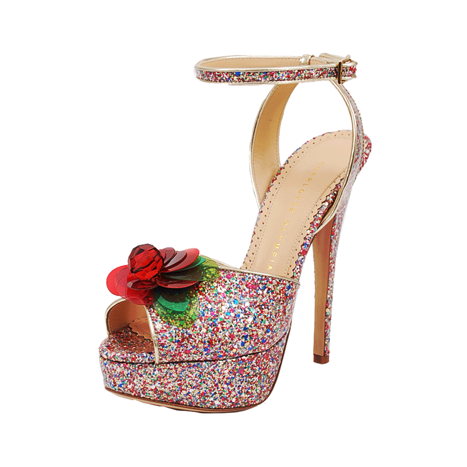 CHARLOTTE OLYMPIA-Sabrina Cherry Leaf Platform Sandal-