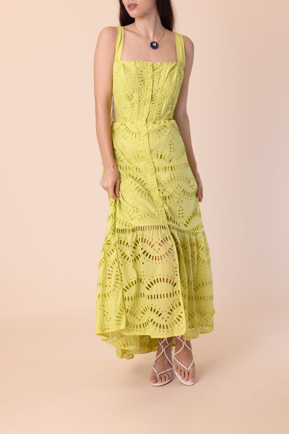 CHARO RUIZ IBIZA-Nissy Dress - Lime Punch-