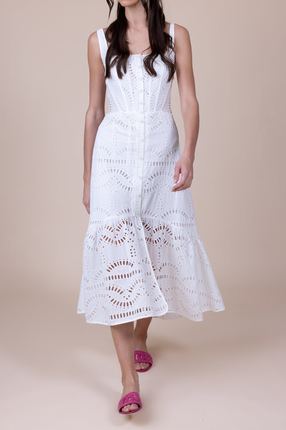 CHARO RUIZ IBIZA-Nissy Dress - White Samoa-