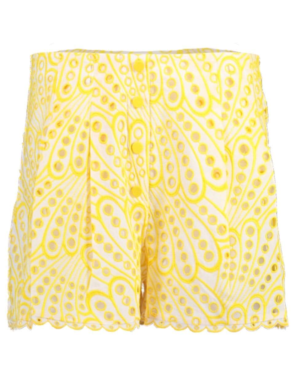 CHARO RUIZ IBIZA-Gabrielle Eyelet Short - Yellow-
