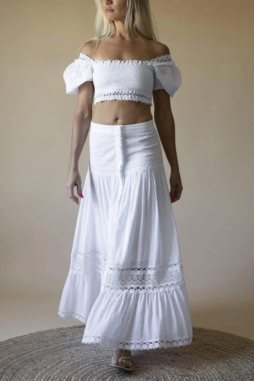 CHARO RUIZ IBIZA-Button Front Ann Maxi Skirt-