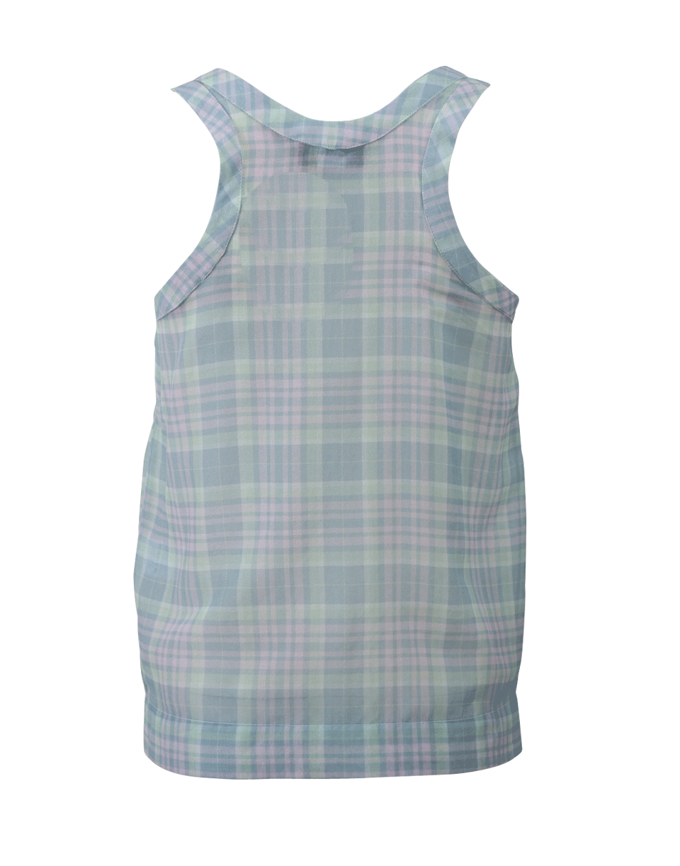 CHER MICHEL KLEIN-Plaid Racer Back Tank Top-