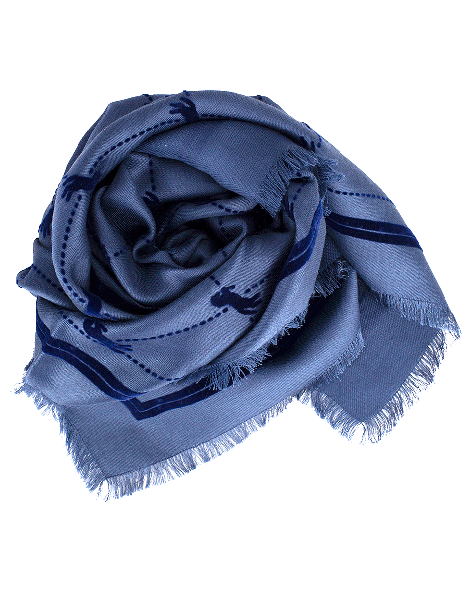 CHLOÉ-Horses Scarf-NAVY
