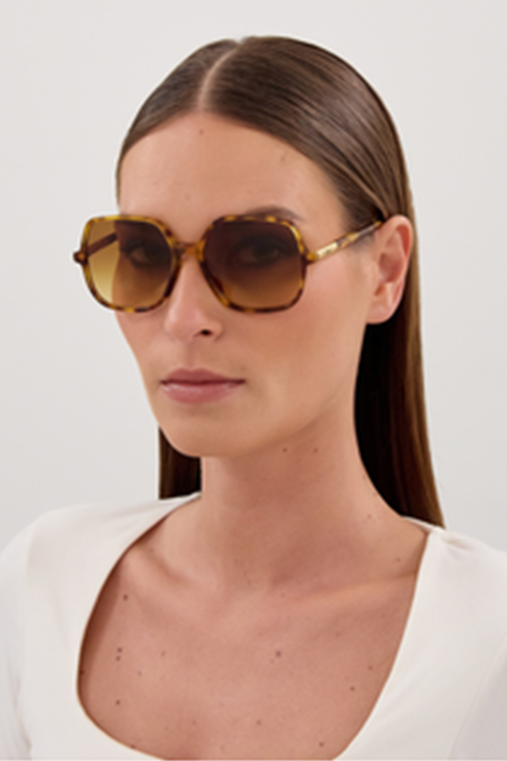  Geometric Square Sunglasses-BROWN-ACCESSORIESUNGLASSES-CHLOÉ 