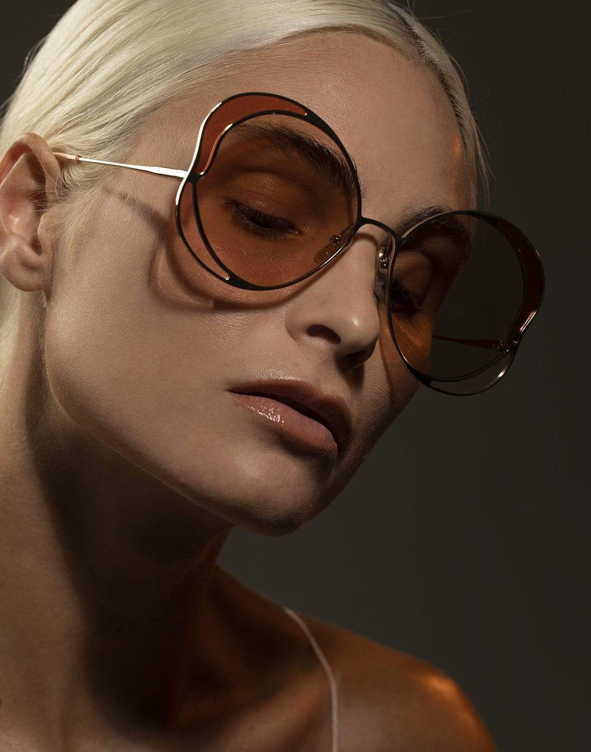 CHLOÉ-CH0024S 003 Shiny Gold Sunglasses-GLD/PINK