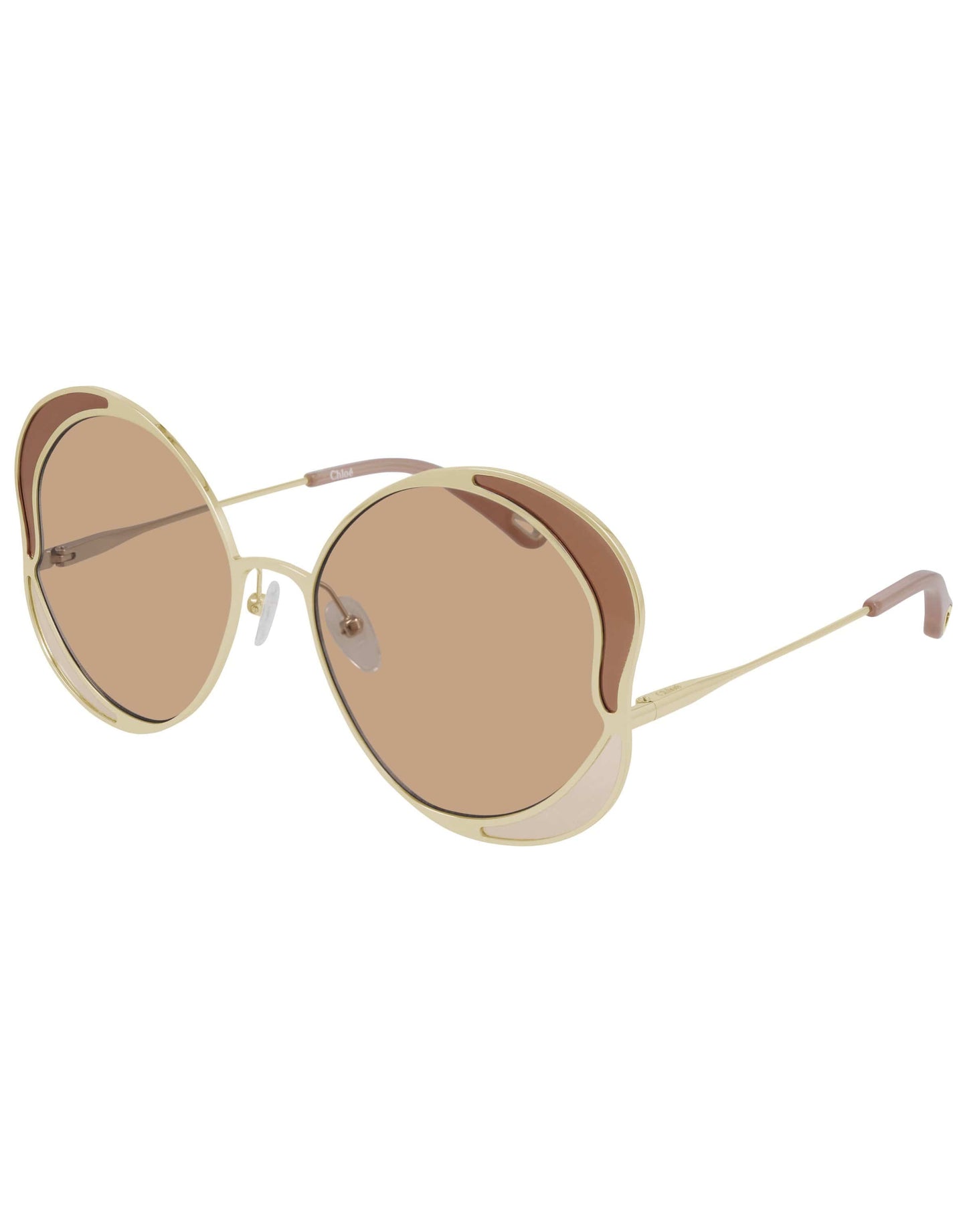 CHLOÉ-CH0024S 003 Shiny Gold Sunglasses-GLD/PINK