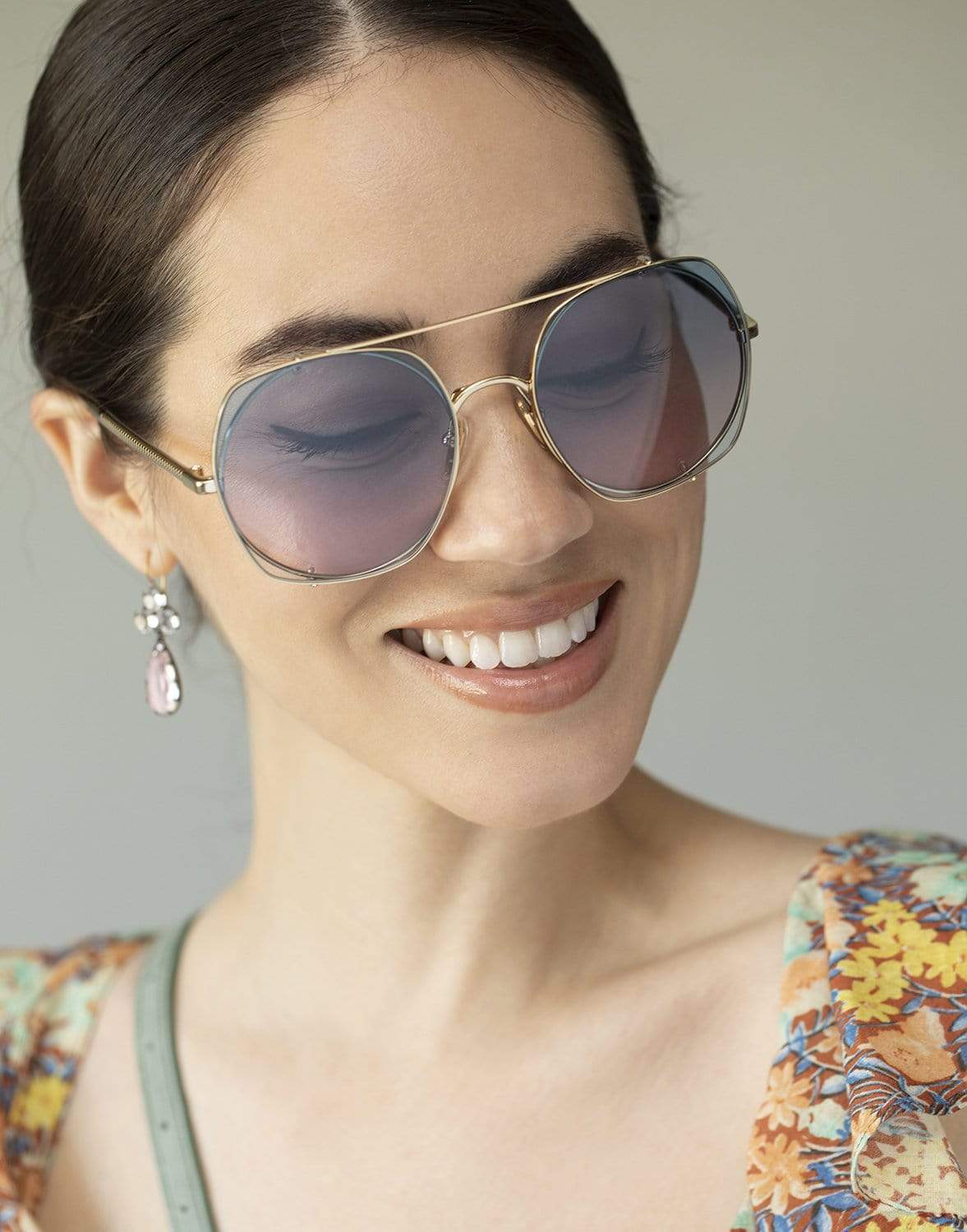 CHLOÉ-CH0042S 002 Oversized Metal Sunglasses-GOLD