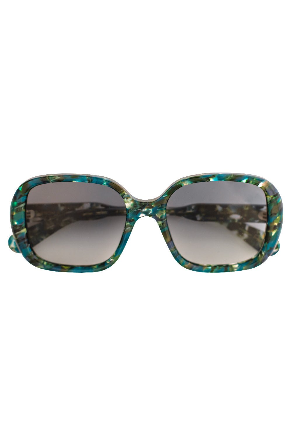 CHLOÉ-Patterened Square Sunglasses-GRN/GRY