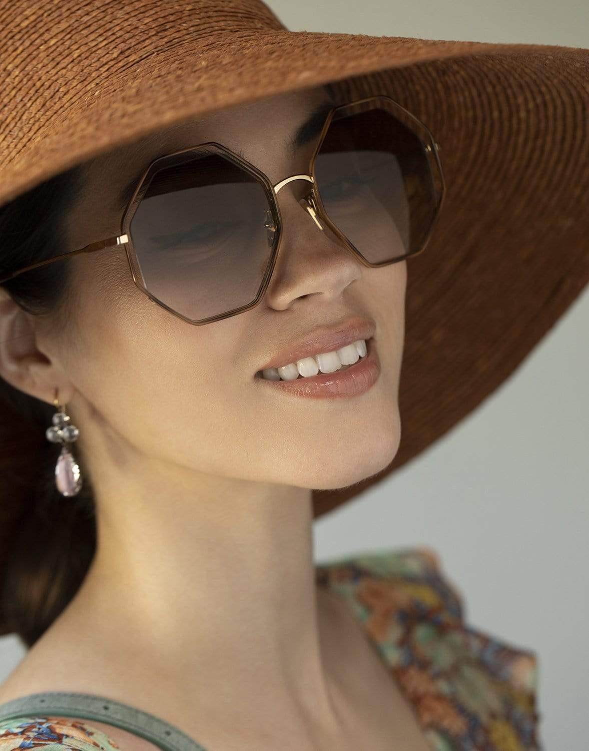 CHLOÉ-CH0046S 001 Octagon Metal Sunglasses-HAVANA