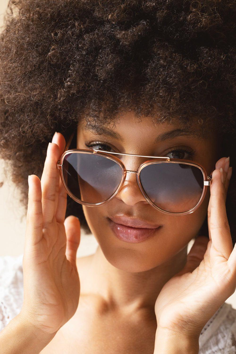 CHLOÉ-Aviator Sunglasses-ORNG/GRN