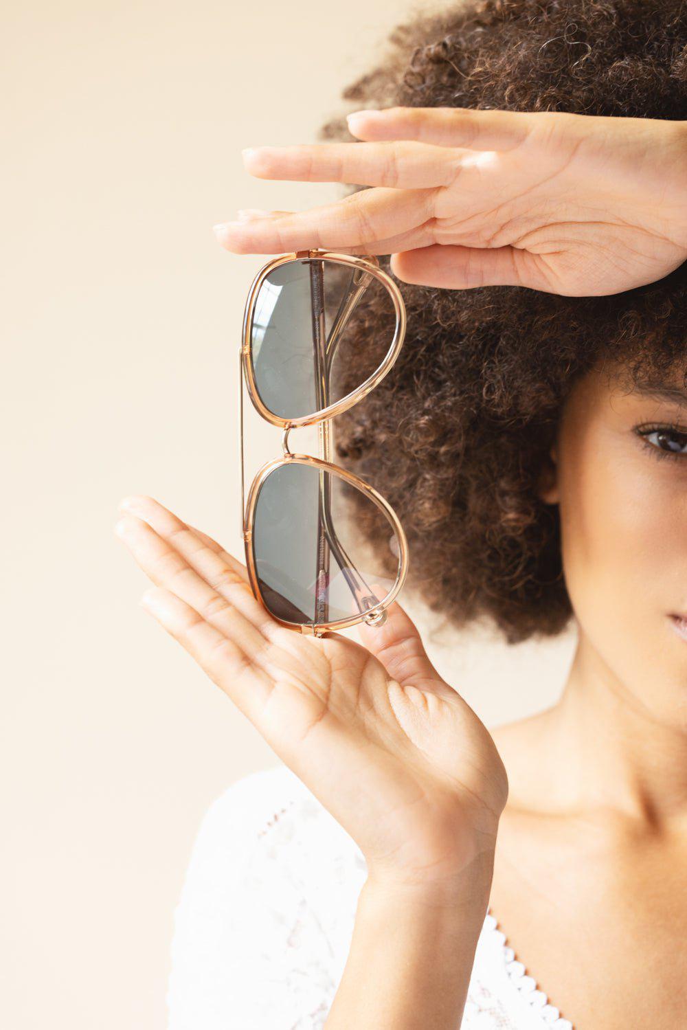 CHLOÉ-Aviator Sunglasses-ORNG/GRN